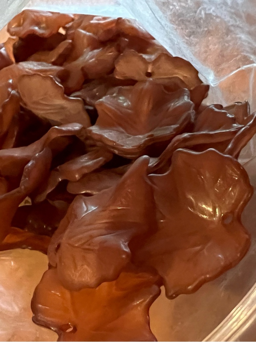 Brown leaf bead charms